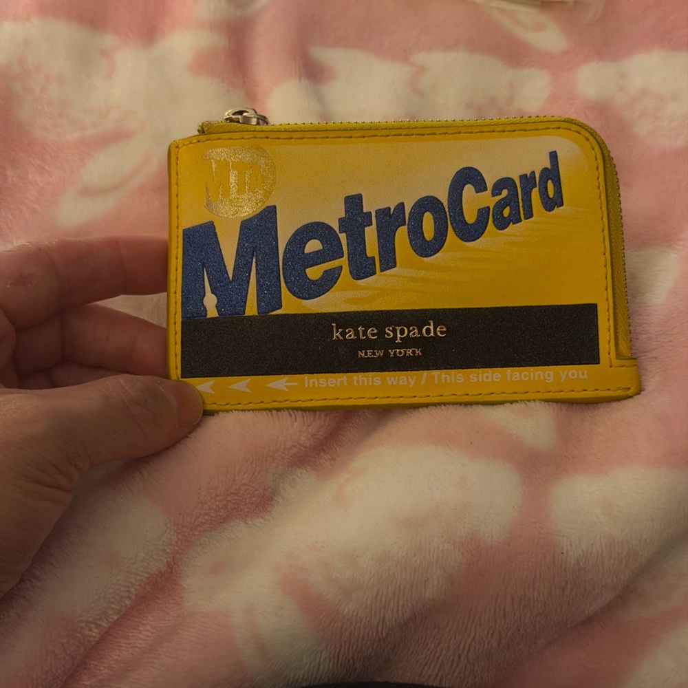 Kate Spade Yellow and Blue MetroCard Pouch